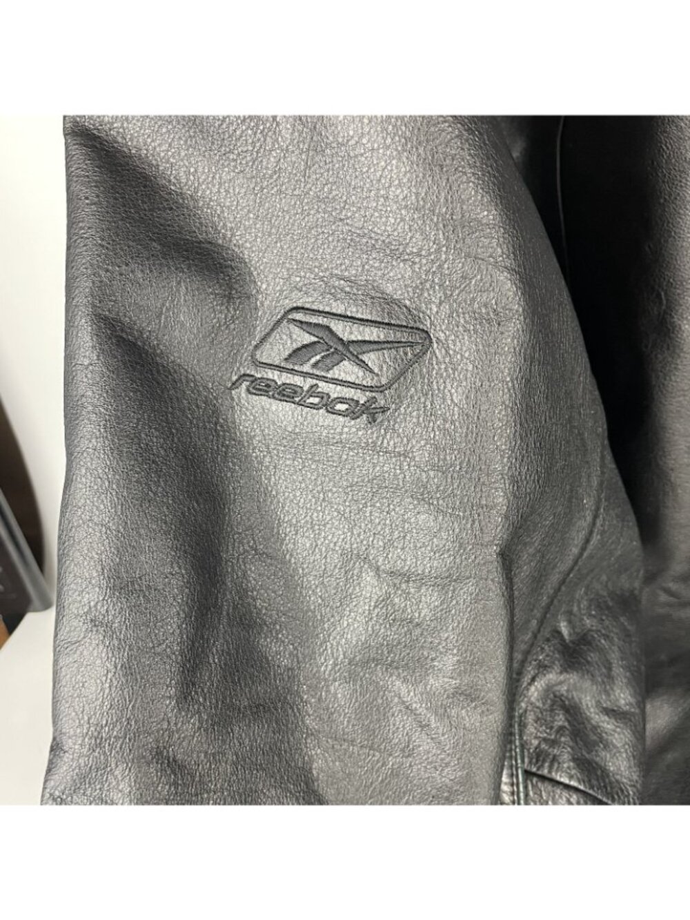 Vintage 90s New York Jets Reebok NFL Leather Bomber Jacket – Men’s 2XL Black - Picture 6 of 6